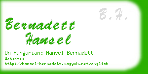 bernadett hansel business card